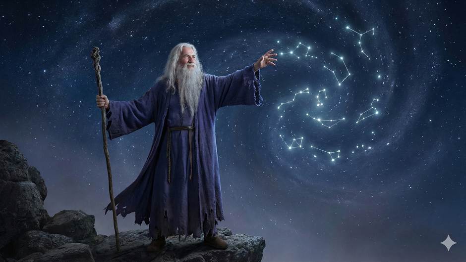 Wizard controlling the stars